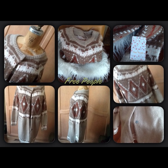 SOLD IN A BUNDLE!!! FREE PEOPLE FAIRISLE CARDIGAN - Picture 4 of 4