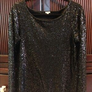 Black sequined top by J Crew