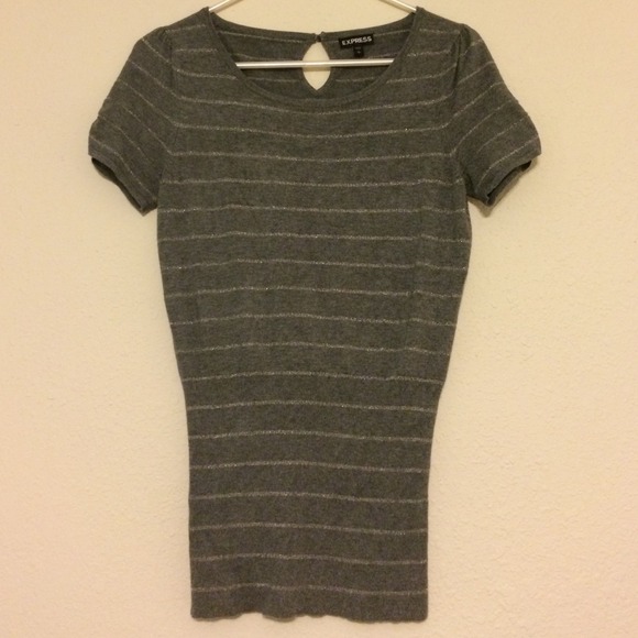 Gray and silver short sleeve top