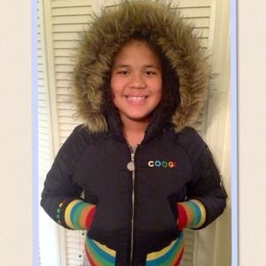 COOGI JACKET BLACK WITH COLORED LETTERS