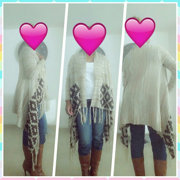 Brown and Tan Trendy Long Sweater - Picture 2 of 2