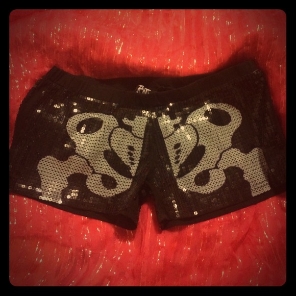 Rat Baby Street Couture sequin skeleton shorts