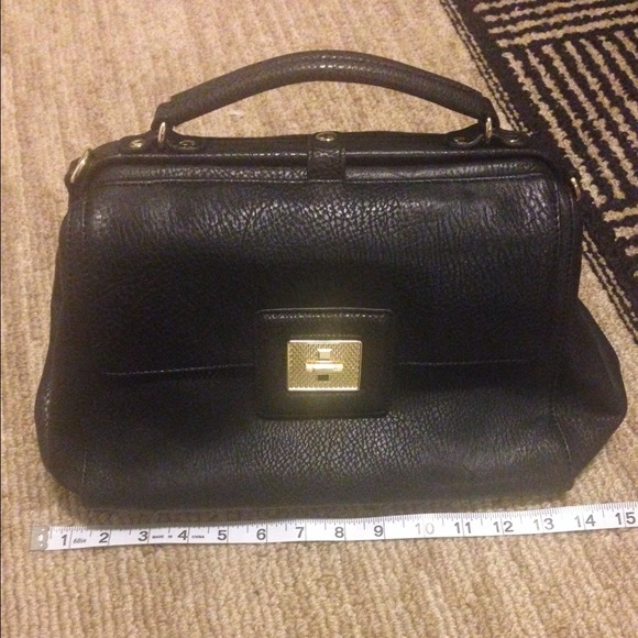 *SOLD* Olivia and joy black and gold satchel