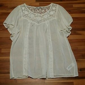 Forever21 Sheer Creme Top