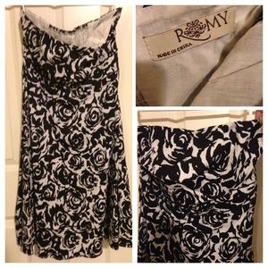 Black & white Strapless Dress