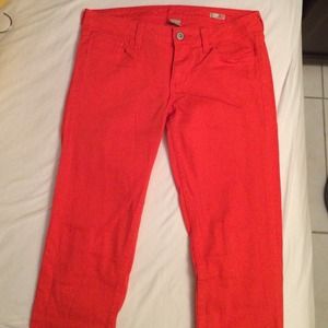 A Pair Of Bright Red Jeans. (ARIZONA)