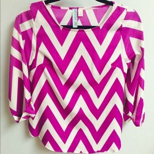 Francesca's bright purple chevron top!