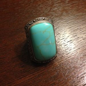 NWOT Vintage Gemstone Turquoise Ring Silver