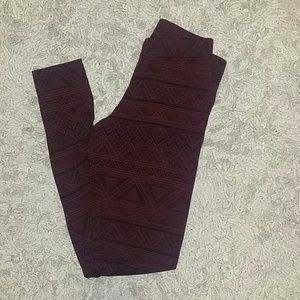 Marroon tribal leggings