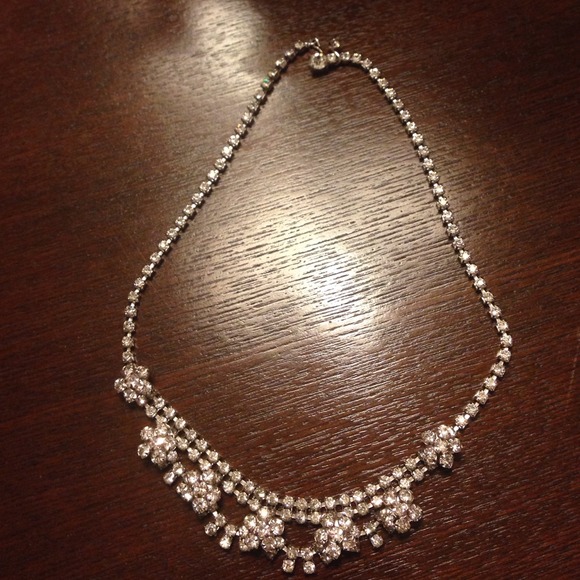 Vintage glass flower petal necklace