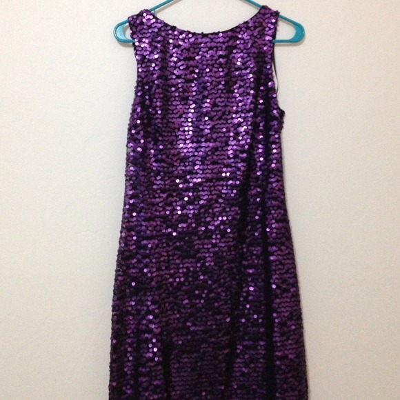 Purple sequin semi-formal dress