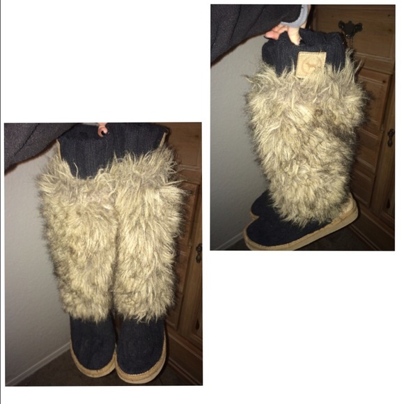 Furry boot like slippers can fit sizes 5-6