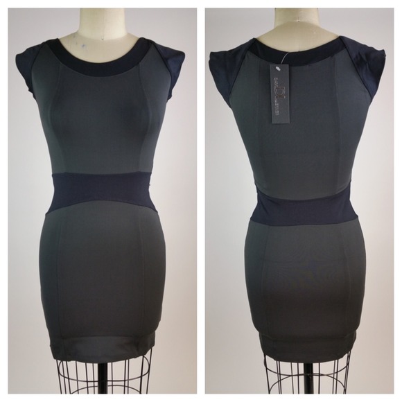 David Lerner Waistband Colorblock Dress