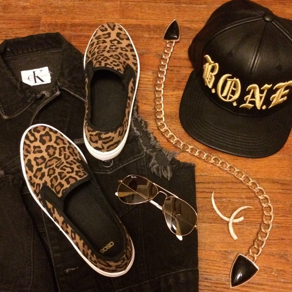 ASOS leopard print slip-on sneakers