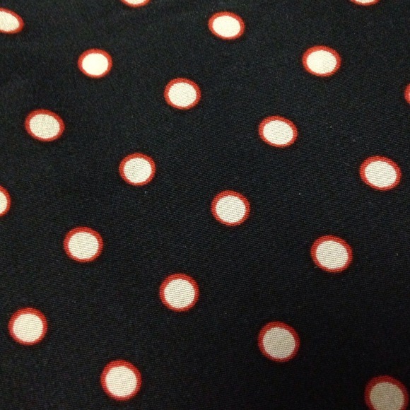% Silk White Dotted Navy Dress - Picture 3 of 4