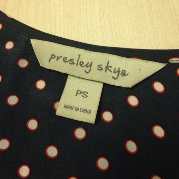 % Silk White Dotted Navy Dress - Picture 4 of 4