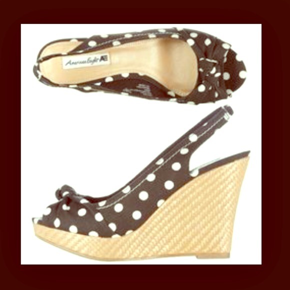 American Eagle Polka Dot Wedges