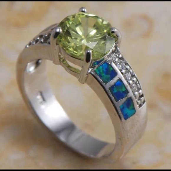 Jewelry - Make an Offer Sterling Silver CZ Opal Citrine Ring