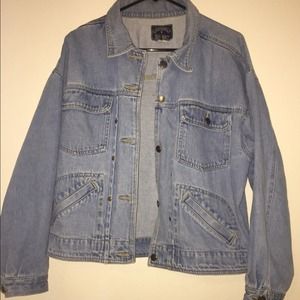 Vintage light wash oversized denim jacket