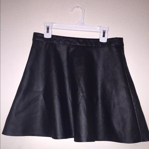 Faux leather circle skirt
