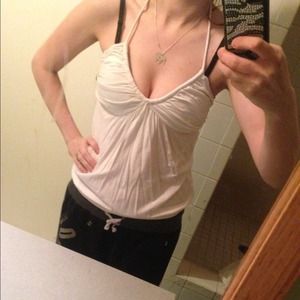 Adorable white padded halter top.