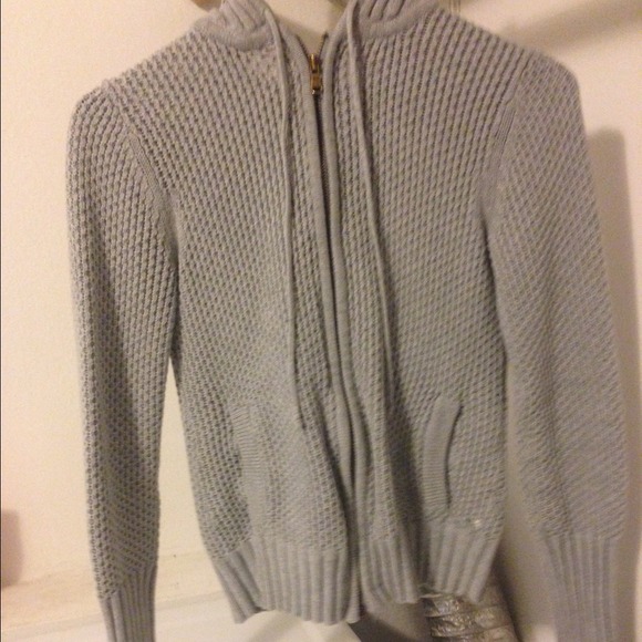 Adorable gray knit zip up. American Eagle.