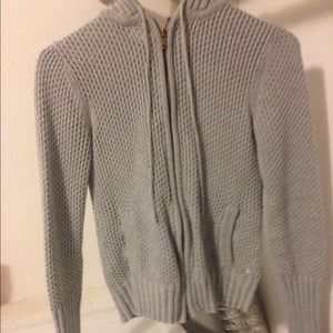 Adorable gray knit zip up. American Eagle.