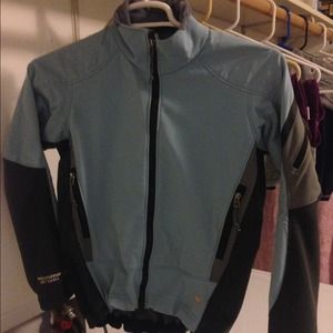 Blue jacket. Super cute on. Warm.