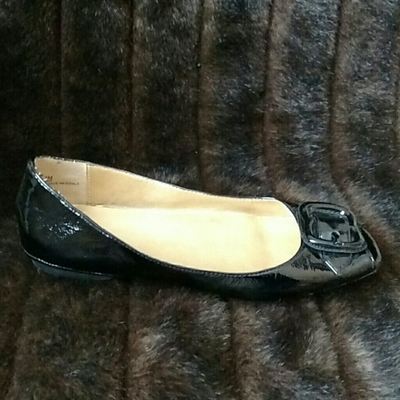 Bass Peep Toe Patent Flats