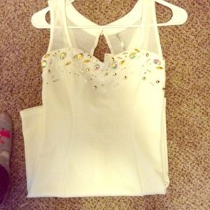White Jewel Studded Dress NWOT