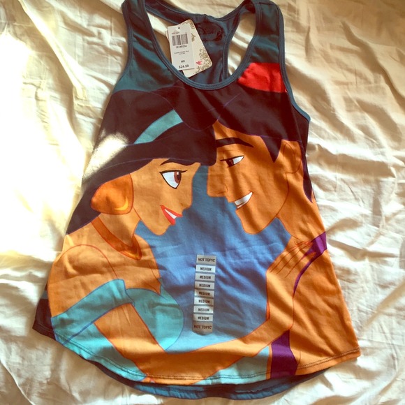 Jasmine and Aladdin razor back tank top