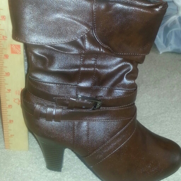 Brown mid-calf boots