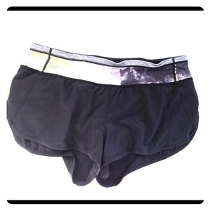 Lululemon Run:Split shorts, neon watercolor/black