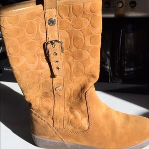 Coach tullip suede winter snow boots for women