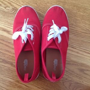 Red like-Keds tennis shoes
