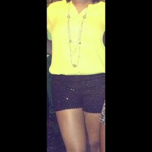 Black Sequined Shorts