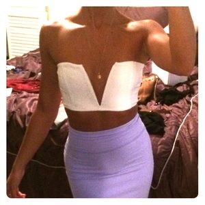 White V crop top bustier