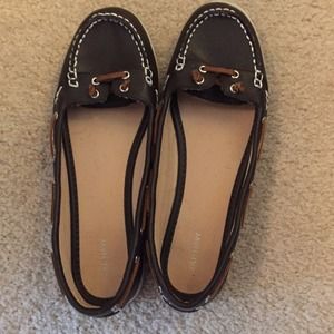 Brown boat shoes