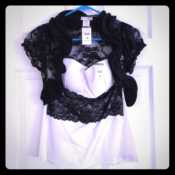💥REDUCED BUNDLE💥Corset top with black lace cover