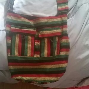 Large Rasta colored crossbody bag