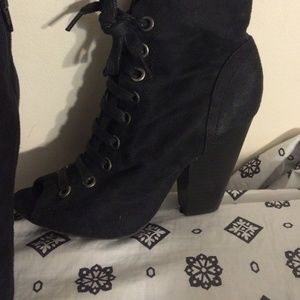 Edgy Black Heeled Boots