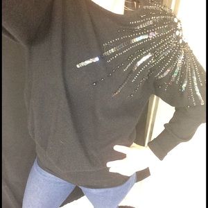 Liz Claiborne angora sweater small with bling!