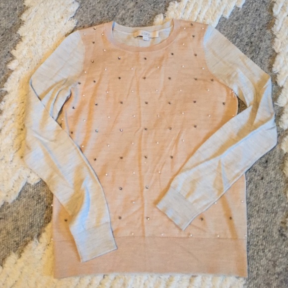 LOFT Xs pearl and sparkle sweater