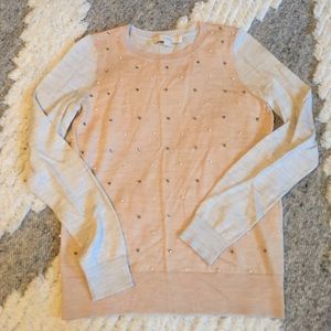 LOFT Xs pearl and sparkle sweater