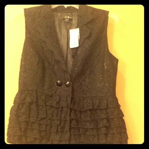 Black lace vest