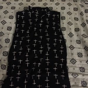 Edgy Tight Black Cross Dress