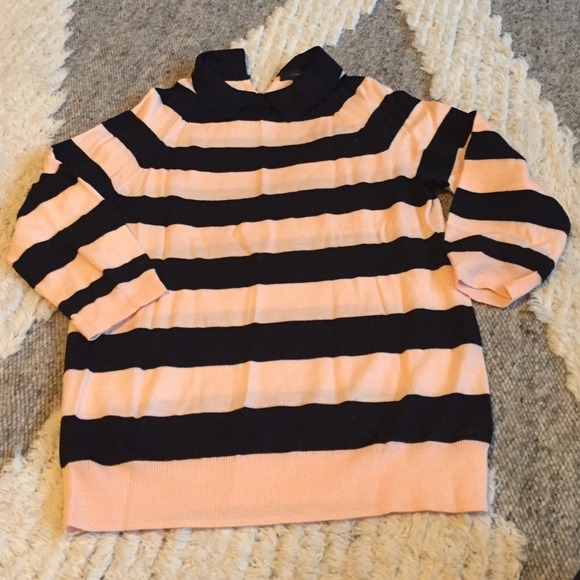 J.Crew Striped Peter Pan Collar Sweater, Size Xs.
