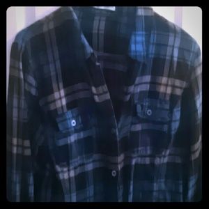 Womens Lg. Plaid button up top