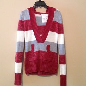 💎Aeropostale shiny stripe hooded sweater💖