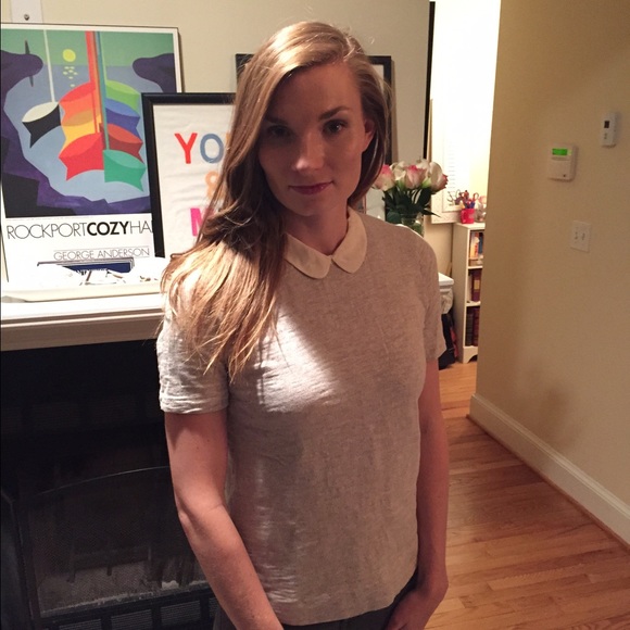 J. Crew Peter Pan Collar Top, Small